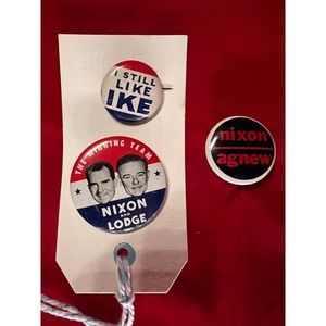 Vintage Political Campaign Pins- lot of three